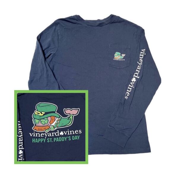 Vineyard Vines Leprechaun Whale Graphic Tee Size 16 - Picture 1 of 8